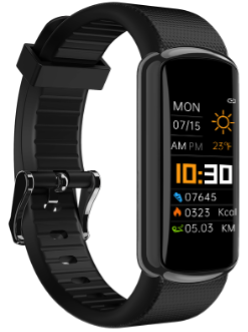 Fitness tracker top with leather strap