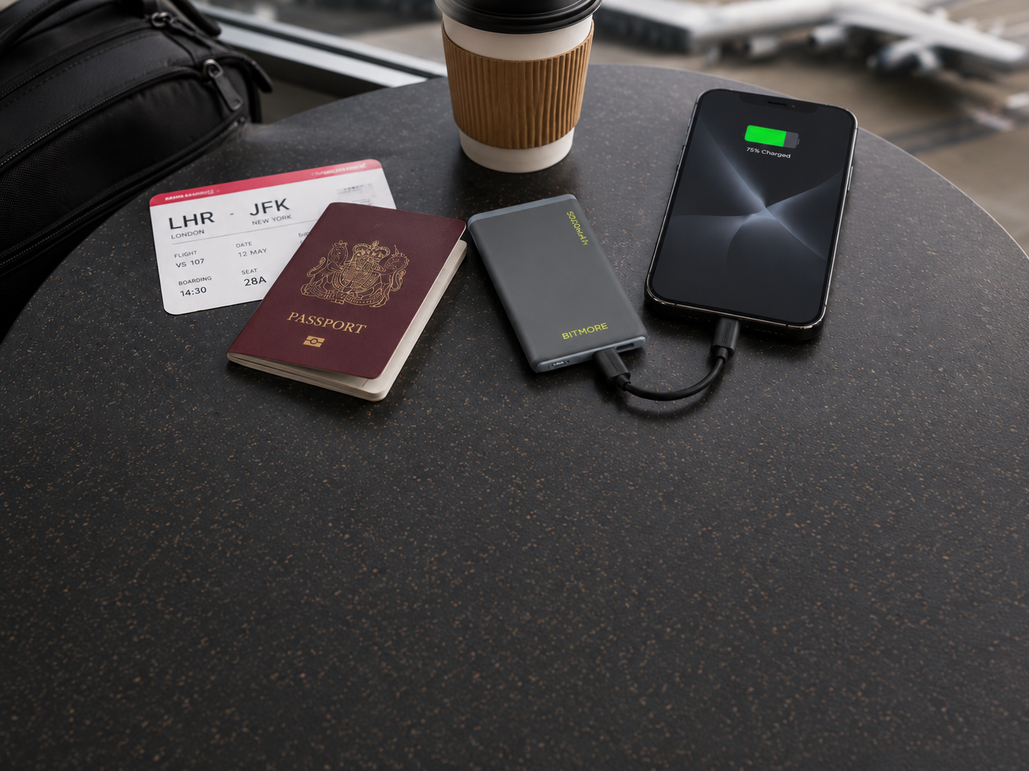 5000mAh Recycled Power Bank with USB-A and USB-C Outputs - bitmore.co.uk