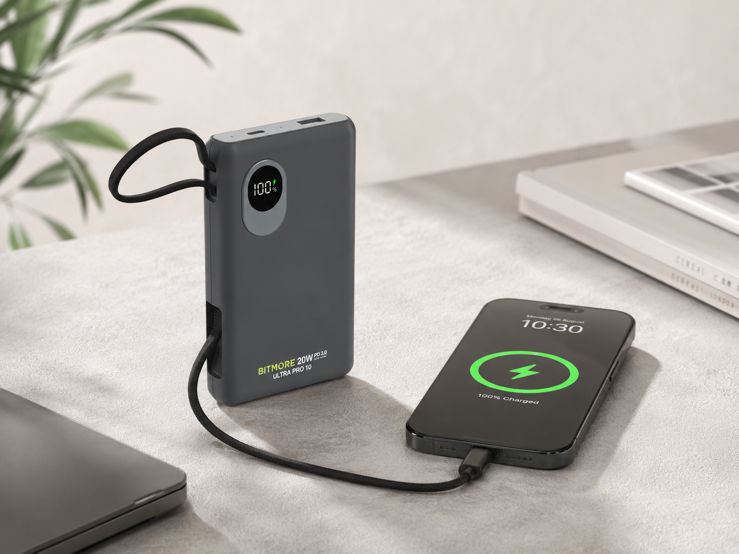 10000mAh Semi Solid Battery 20W PD 3.0 Power Bank - bitmore.co.uk