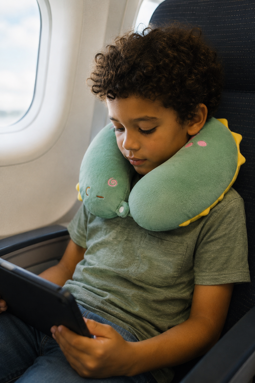 Kids Dinosaur Memory Foam Travel Neck Pillow - bitmore.co.uk