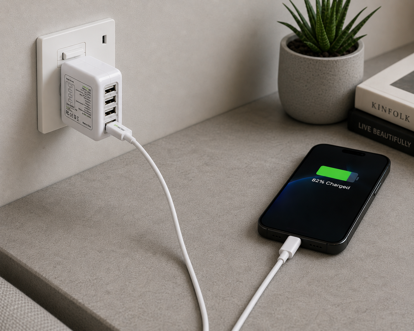 4 Port USB Worldwide Adapter Suitable for use in over 175+ Countries - bitmore.co.uk