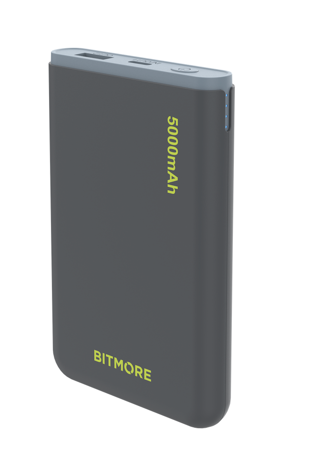 5000mAh Recycled Power Bank with USB-A and USB-C Outputs - bitmore.co.uk